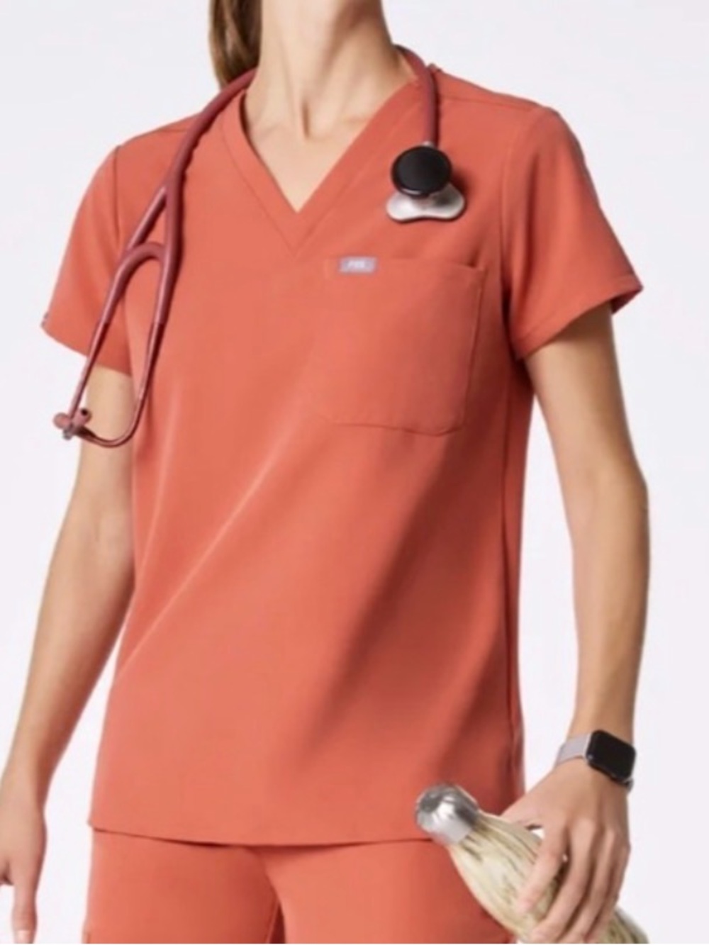 Figs Catarina Spiced CoderOne Pocket V-Neck Scrub Top L 1002618